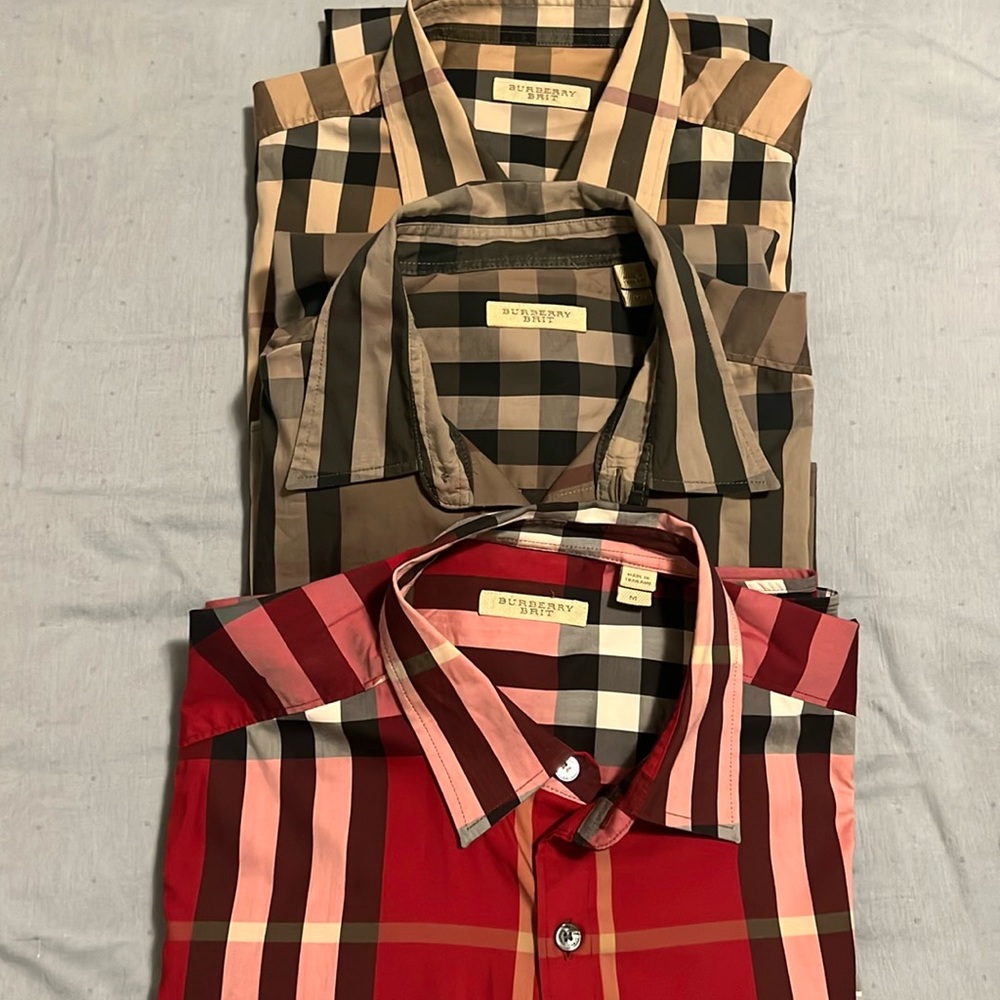 Burberry Brit Shirts for Men! 3-Shirt Bundle Different colors.